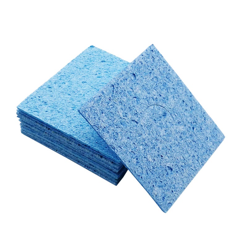 BCQLI 10 Pcs Soldering Iron Special High Temperature Sponge,With Holes 60mm x 60mm x 10mm,Blue - Image 4